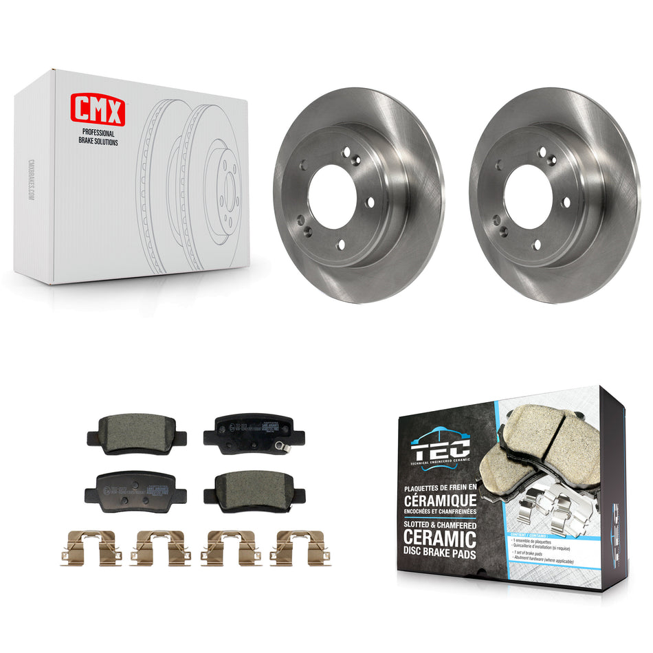 Rear Disc Brake Rotors And Ceramic Pads Kit For 2024 Kia Soul With Electric Parking K8T-105950