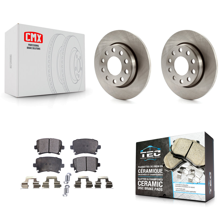 Rear Brake Rotors Ceramic Pad Kit For 06 Audi A4 3.2L 2.0L With 255mm Diameter Rotor K8T-105953