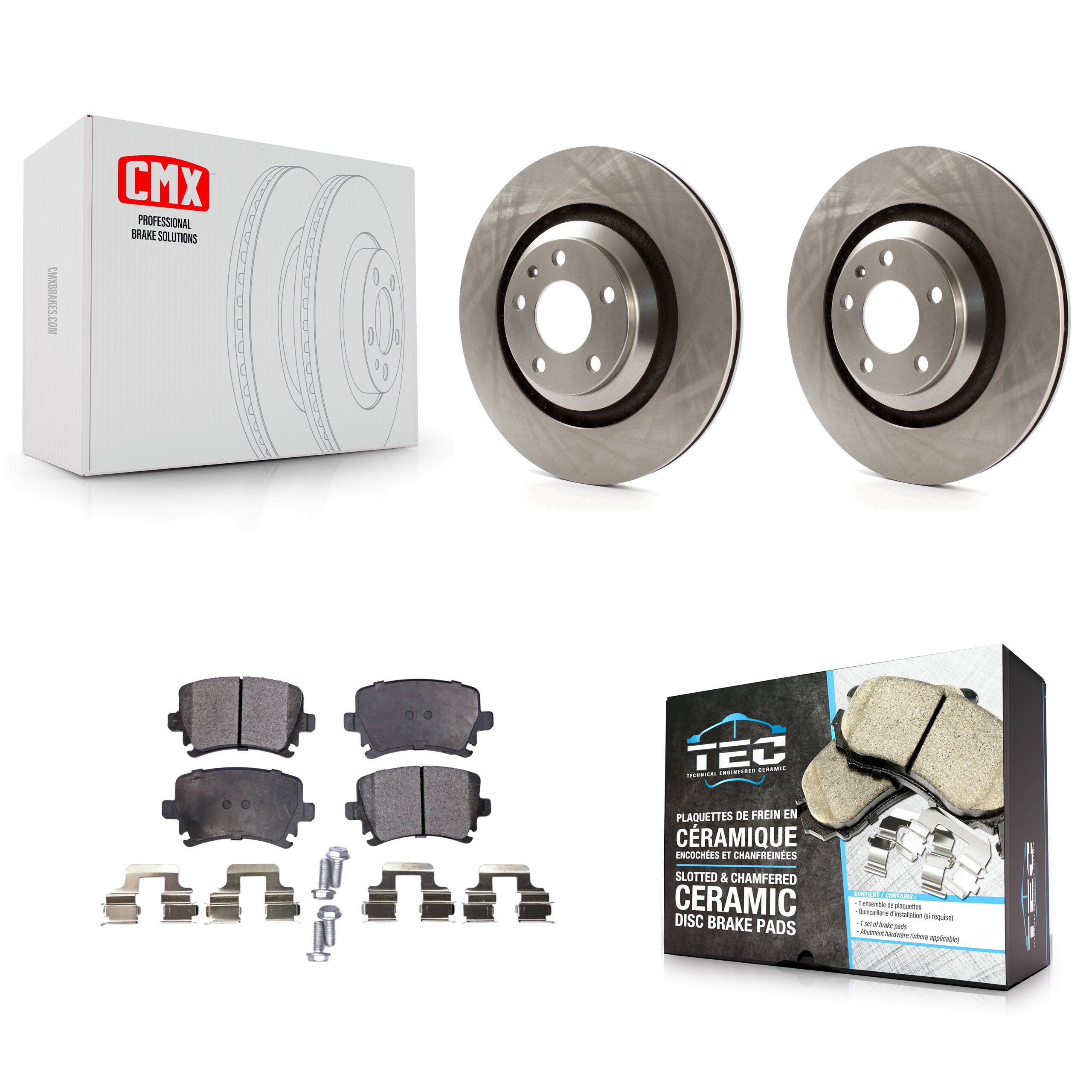 Rear Brake Rotor And Ceramic Pad Kit For 2006-2011 Audi A6 With 330mm Diameter K8T-105954