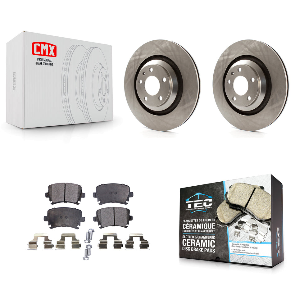 Rear Brake Rotor And Ceramic Pad Kit For 2006-2011 Audi A6 With 330mm Diameter K8T-105954