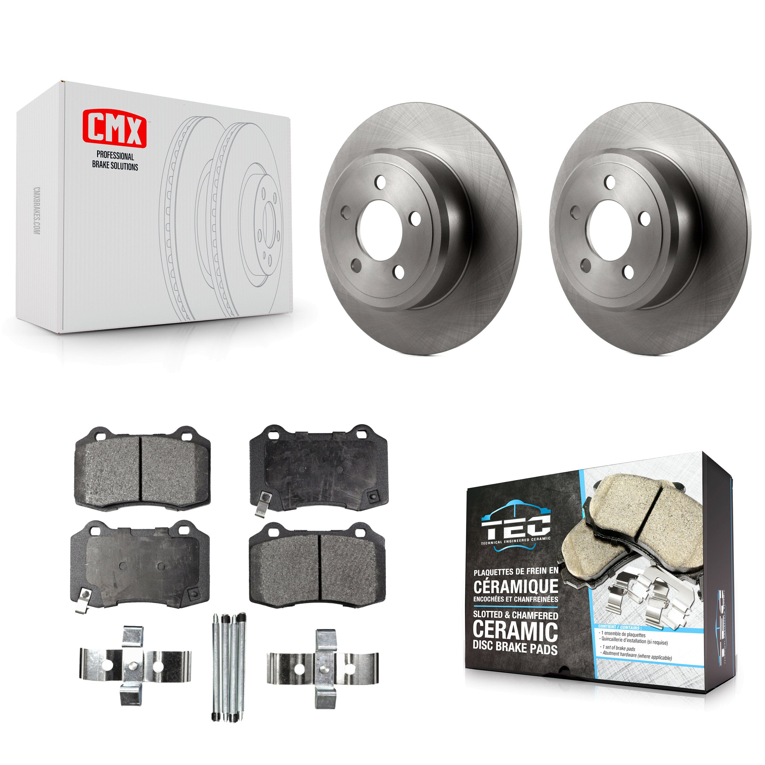 Rear Brake Rotor & Ceramic Pad Kit For 2016 Chrysler 300 RWD with 3.6L With Brembo Brakes K8T-105957