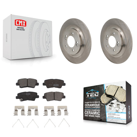 Rear Disc Brake Rotors And Ceramic Pads Kit For 2024 Hyundai Kona Electric K8T-105958