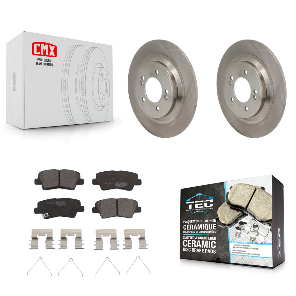 Rear Disc Brake Rotors And Ceramic Pads Kit For 2024 Hyundai Kona Electric K8T-105958