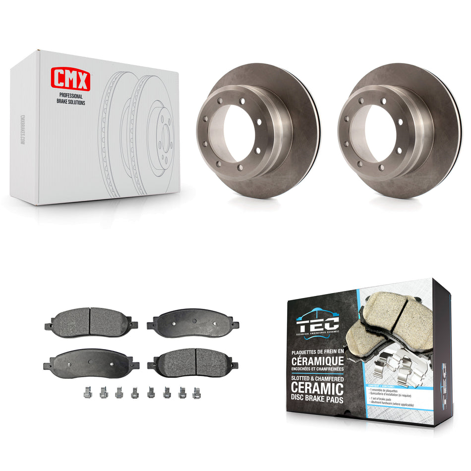 Rear Brake Rotors & Ceramic Pad Kit For 05-07 Ford F-250 Super Duty With Dual Wheels K8T-105959