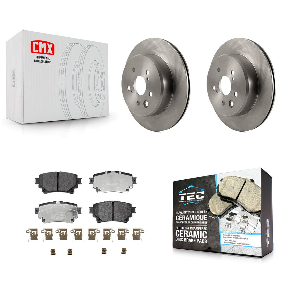 Rear Disc Brake Rotors And Ceramic Pads Kit For 2021 Lexus IS350 RC350 RC300 K8T-105960