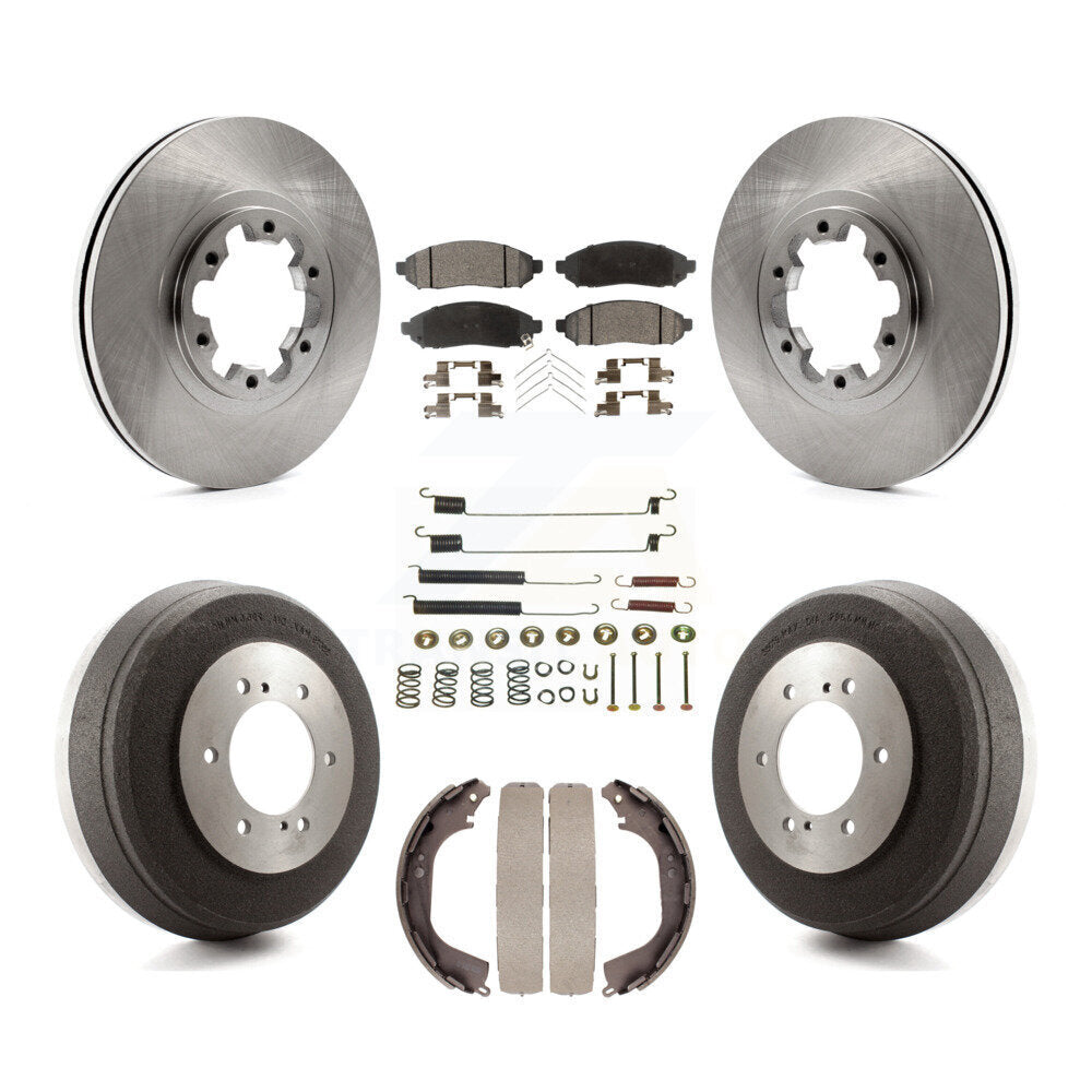 Front Rear Brake Rotor Ceramic Pad & Drum Kit (7Pc) For 2004 Nissan Pathfinder From 08 04 K8T-105970