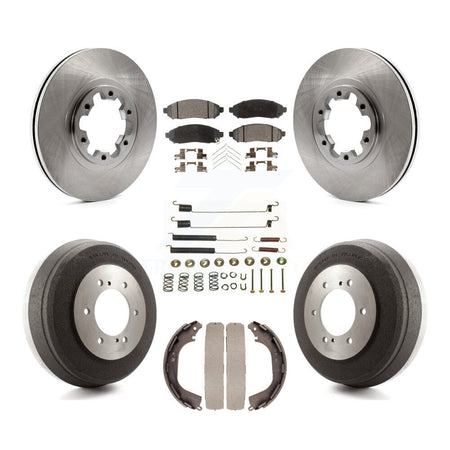 Front Rear Brake Rotor Ceramic Pad & Drum Kit (7Pc) For 2004 Nissan Pathfinder From 08 04 K8T-105970