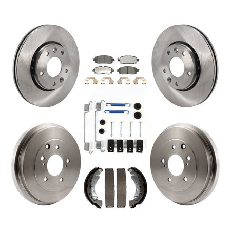 Front Rear Disc Brake Rotors Ceramic Pads And Drum Kit (7Pc) For 2020-2022 Nissan Sentra K8T-105974