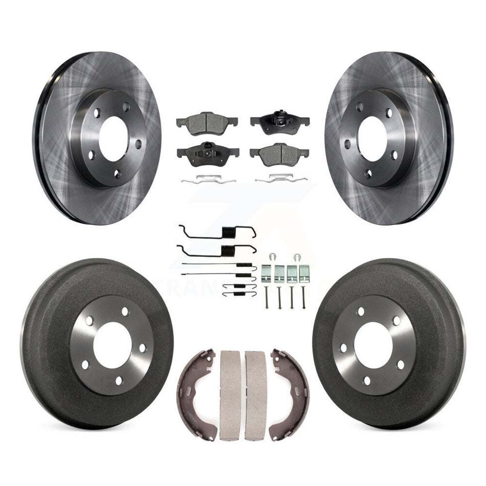 Front Rear Disc Brake Rotors Ceramic Pads And Drum Kit (7Pc) For Mercury Mariner K8T-105976