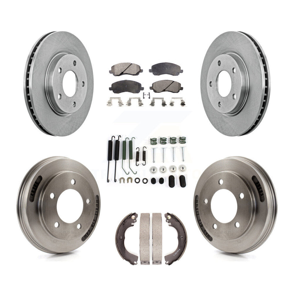 Front Rear Disc Brake Rotors Ceramic Pads And Drum Kit (7Pc) For Mitsubishi Lancer K8T-105977