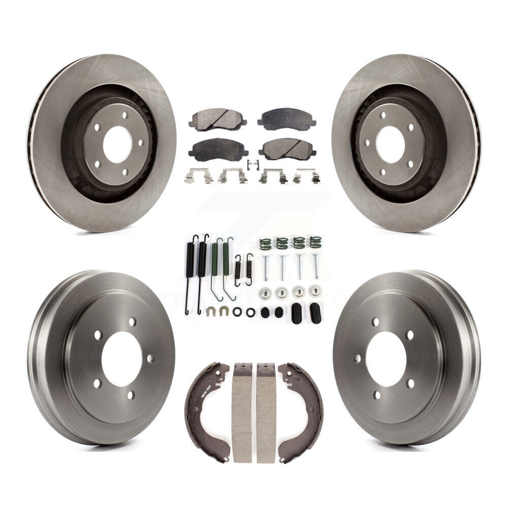 Front Rear Disc Brake Rotor Ceramic Pad Drum Kit (7Pc) For 2008-2009 Dodge Caliber SXT/SE K8T-105979