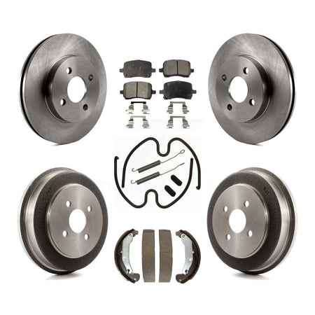 Front Rear Brake Rotor Ceramic Pad & Drum Kit (7Pc) For 07-08 Pontiac G5 Disc rear brakes K8T-105980