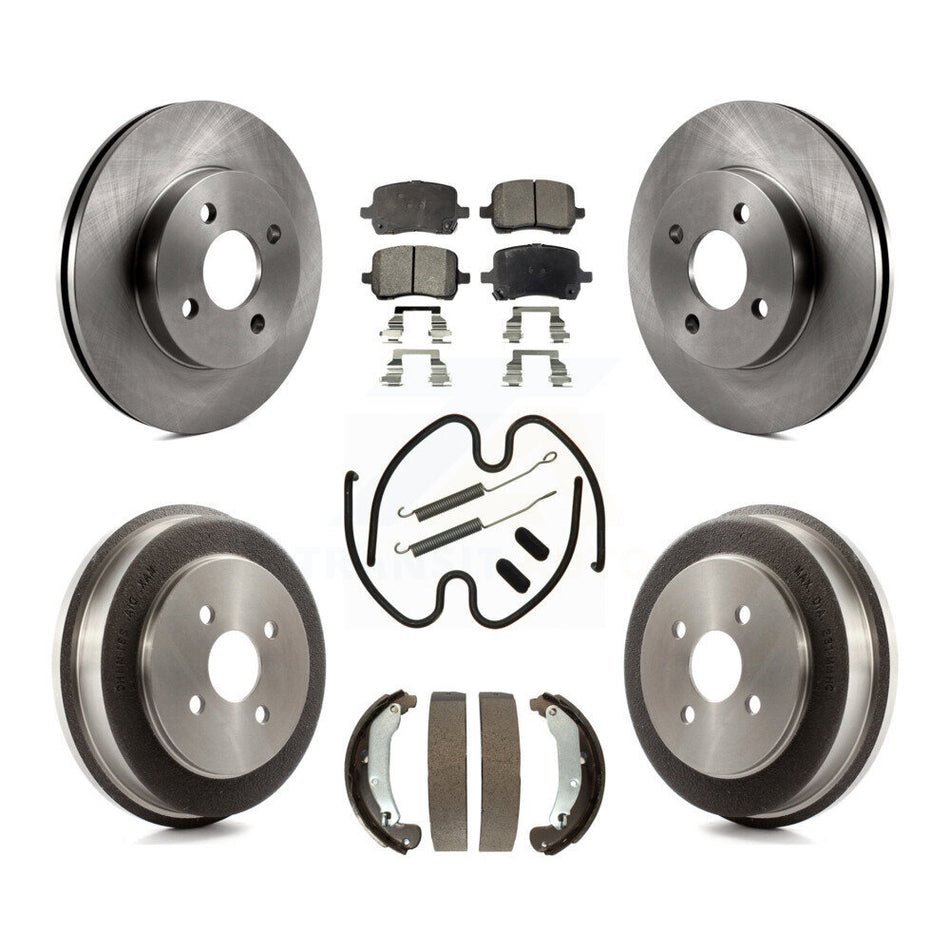 Front Rear Brake Rotor Ceramic Pad & Drum Kit (7Pc) For 07-08 Pontiac G5 Disc rear brakes K8T-105980