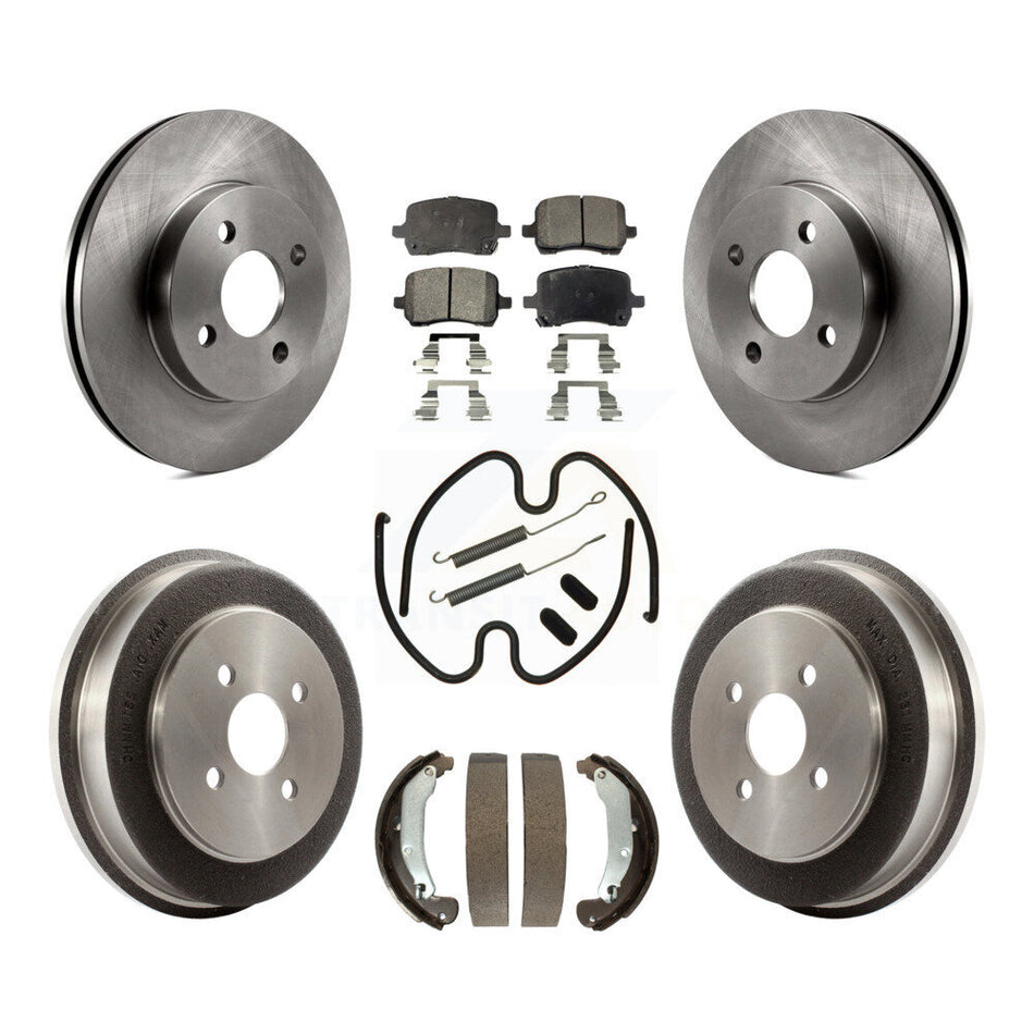 Front Rear Brake Rotor Ceramic Pad & Drum Kit (7Pc) For 07-08 Pontiac G5 Disc rear brakes K8T-105980
