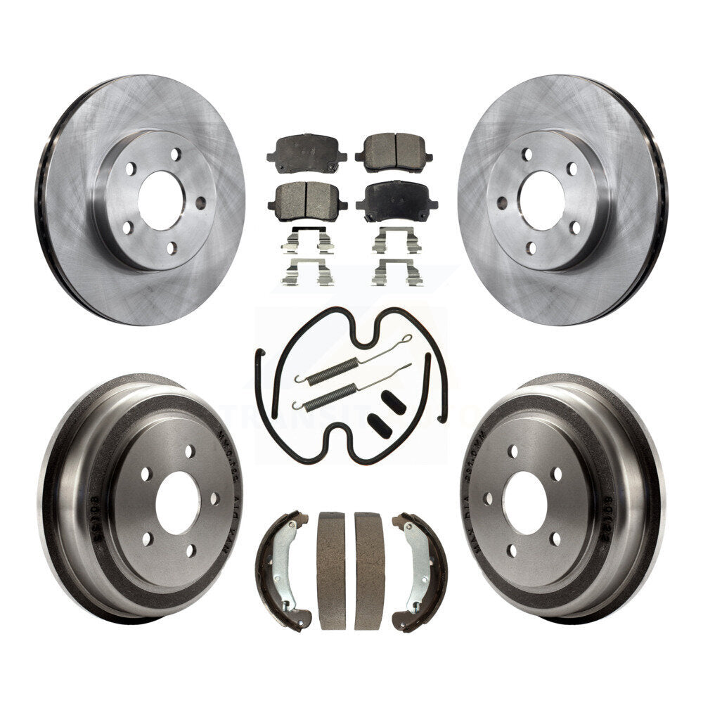 Front Rear Brake Rotor Ceramic Pad & Drum Kit (7Pc) For 07-08 Pontiac G5 Disc rear brakes K8T-105981