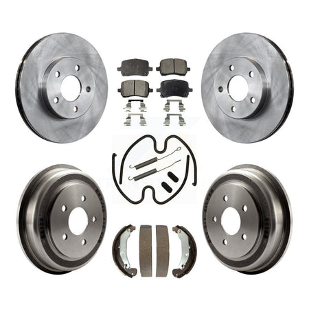Front Rear Brake Rotor Ceramic Pad & Drum Kit (7Pc) For 07-08 Pontiac G5 Disc rear brakes K8T-105981