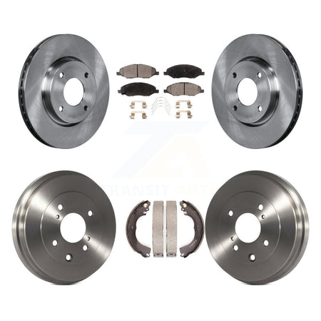 Front Rear Disc Brake Rotors Ceramic Pads And Drum Kit For 2008 Nissan Versa 4-Wheel ABS K8T-105984