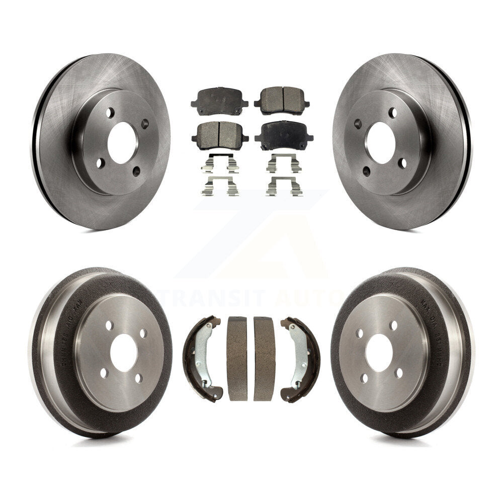 Front Rear Brake Rotor Ceramic Pad And Drum Kit For 2007-2008 Pontiac G5 Disc rear brakes K8T-105988