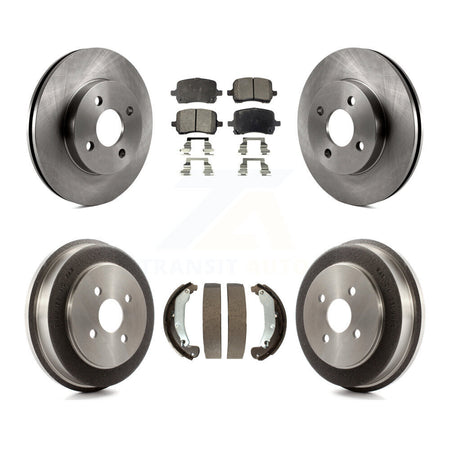 Front Rear Brake Rotor Ceramic Pad And Drum Kit For 2007-2008 Pontiac G5 Disc rear brakes K8T-105988