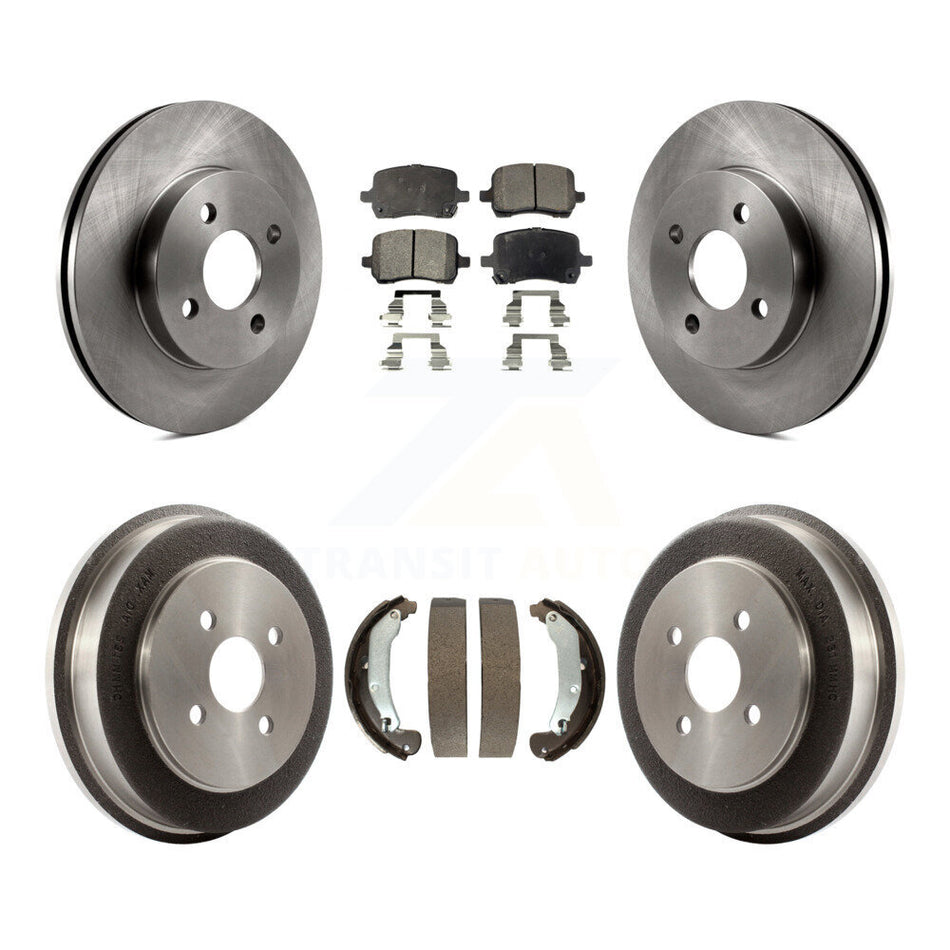 Front Rear Brake Rotor Ceramic Pad And Drum Kit For 2007-2008 Pontiac G5 Disc rear brakes K8T-105988