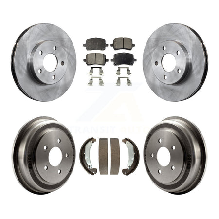 Front Rear Brake Rotor Ceramic Pad And Drum Kit For 2007-2008 Pontiac G5 Disc rear brakes K8T-105989