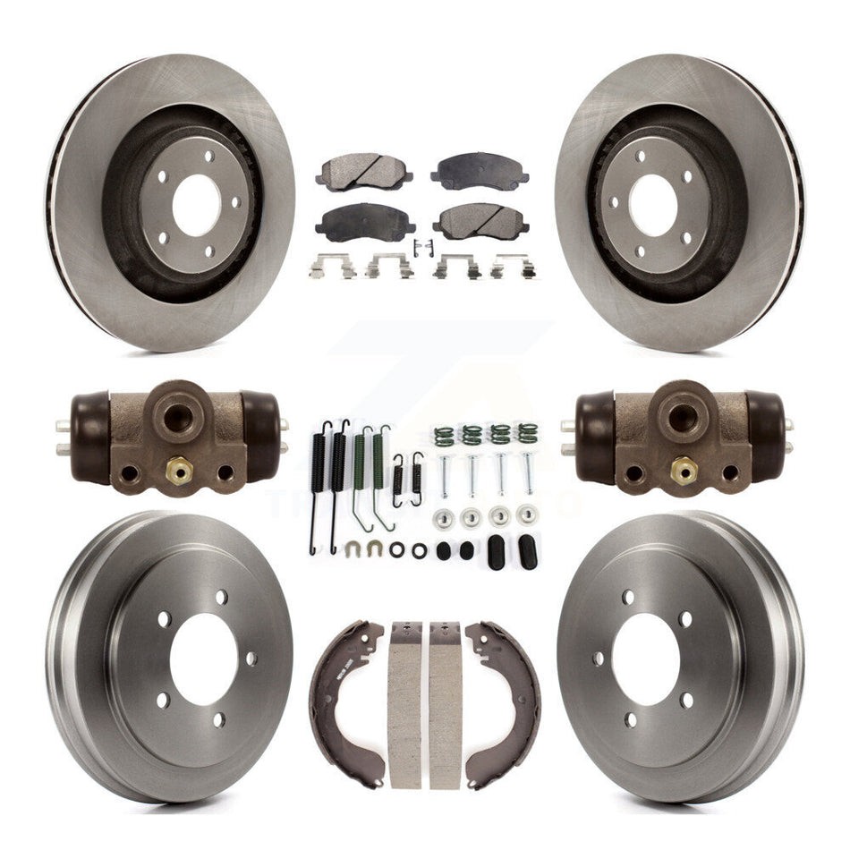 Front Rear Disc Brake Rotor Ceramic Pad Drum Kit (9Pc) For 2008-2009 Dodge Caliber SXT/SE K8T-105990