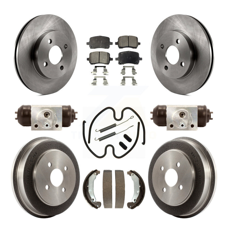 Front Rear Brake Rotor Ceramic Pad & Drum Kit (9Pc) For 07-08 Pontiac G5 Disc rear brakes K8T-105992
