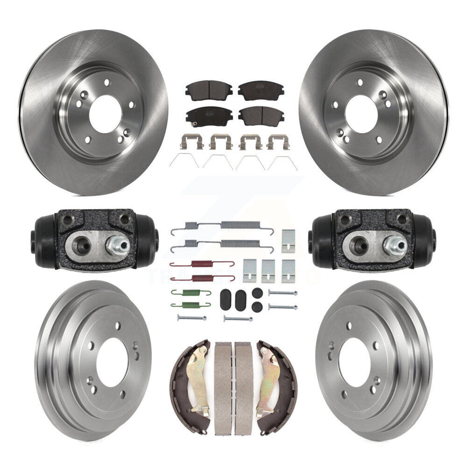 Front Rear Disc Brake Rotor Ceramic Pad Drum Kit (9Pc) For 2017-2019 Hyundai Elantra 1.6L K8T-105995