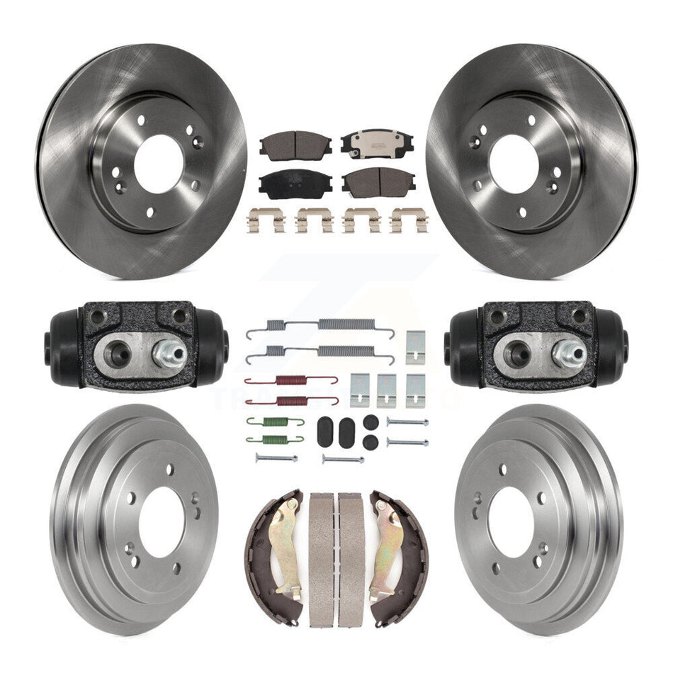 Front Rear Disc Brake Rotors Ceramic Pads And Drum Kit (9Pc) For 2020-2021 Hyundai Venue K8T-105996
