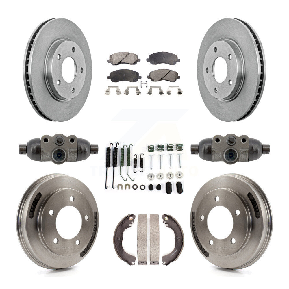 Front Rear Disc Brake Rotors Ceramic Pads And Drum Kit (9Pc) For Mitsubishi Lancer K8T-105997