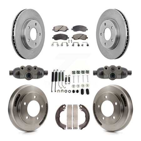 Front Rear Disc Brake Rotors Ceramic Pads And Drum Kit (9Pc) For Mitsubishi Lancer K8T-105997