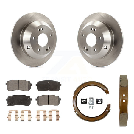 Rear Disc Rotors Ceramic Pads And Parking Brake Shoes Kit For Kia Sedona K8T-106004