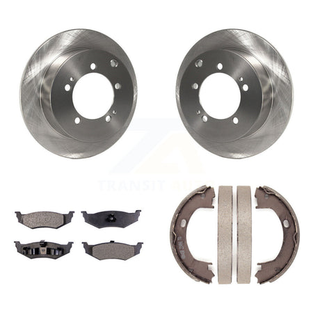 Rear Disc Rotors Ceramic Pads Parking Shoes Kit For Dodge Stratus With 14\\" Factory Wheels K8T-106005