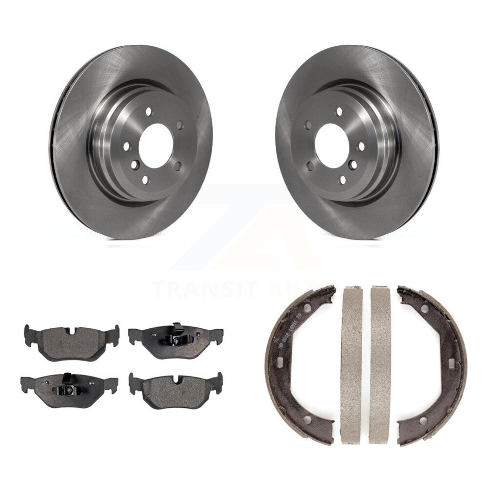 Rear Disc Rotors Ceramic Pads Parking Shoes Kit For BMW X1 With 336mm Diameter Rotor K8T-106006
