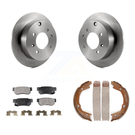 Rear Disc Rotors Ceramic Pads & Parking Shoes Kit For 2006 Kia Magentis With 4 Lug Wheels K8T-106014