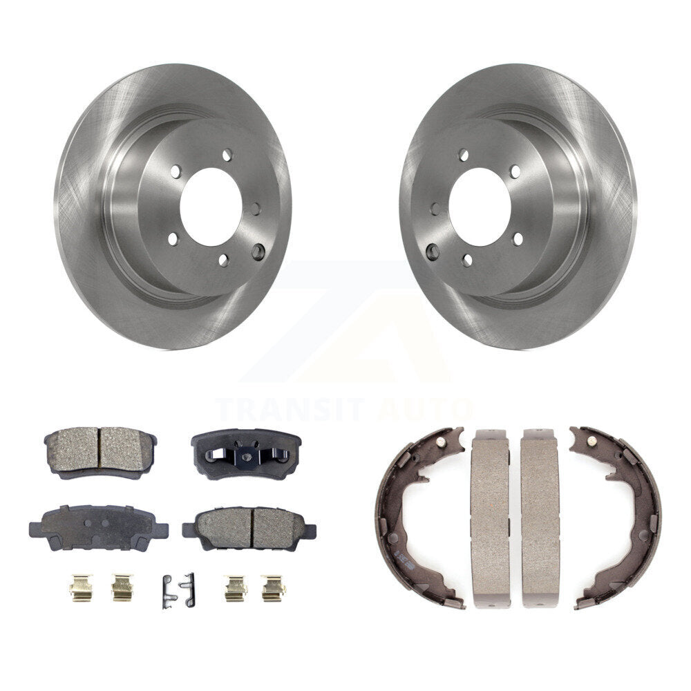 Rear Disc Rotors Ceramic Pads And Parking Brake Shoes Kit For Jeep Patriot Compass K8T-106018