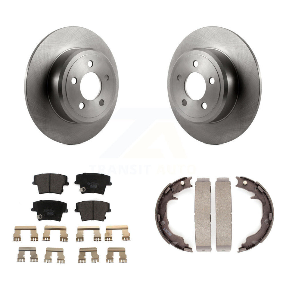 Rear Disc Rotors Ceramic Pads And Parking Brake Shoes Kit For Dodge Avenger K8T-106019