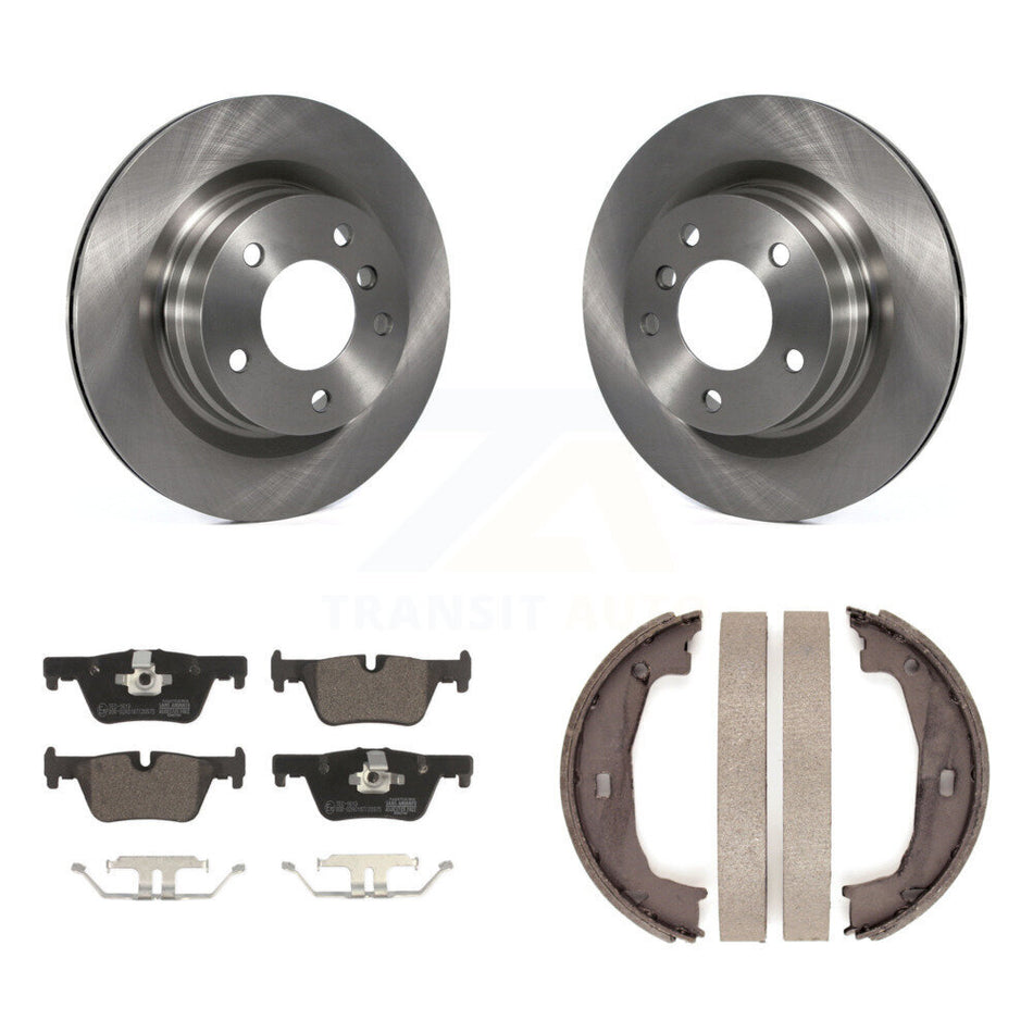 Rear Disc Rotors Ceramic Pads And Parking Brake Shoes Kit For BMW 328i K8T-106020