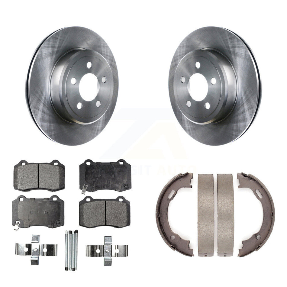 Rear Disc Rotors Ceramic Pads Parking Brake Shoes Kit For Chrysler 300 With Brembo Brakes K8T-106022