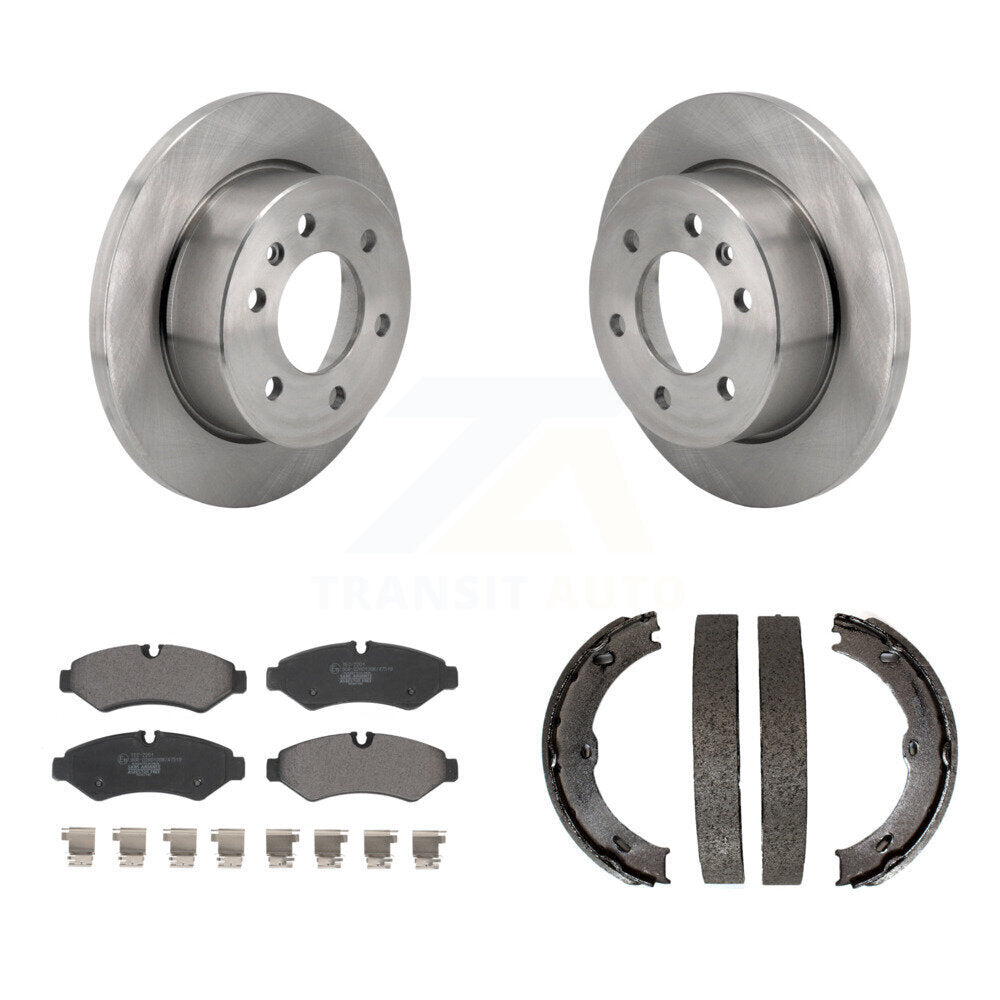 Rear Disc Rotors Ceramic Pads And Parking Brake Shoes Kit For Mercedes-Benz Sprinter 1500 K8T-106028
