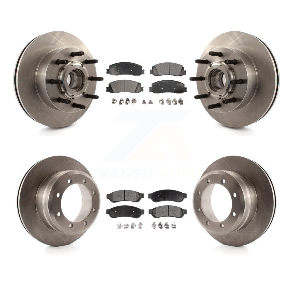 Front Rear Brake Rotors & Ceramic Pad Kit For Ford F-250 Super Duty With Dual Wheels K8T-106036