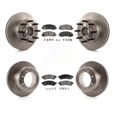 Front Rear Brake Rotors & Ceramic Pad Kit For Ford F-250 Super Duty With Dual Wheels K8T-106036