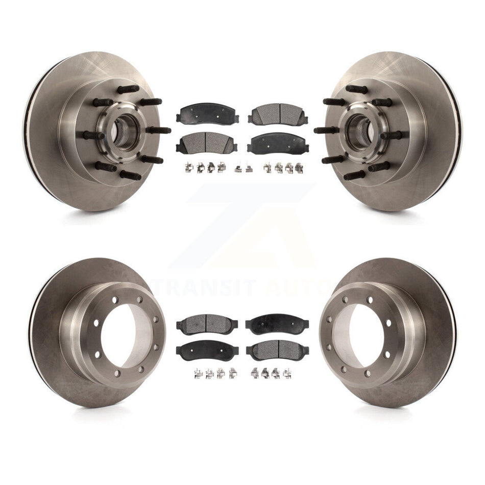 Front Rear Brake Rotors & Ceramic Pad Kit For Ford F-250 Super Duty With Dual Wheels K8T-106036