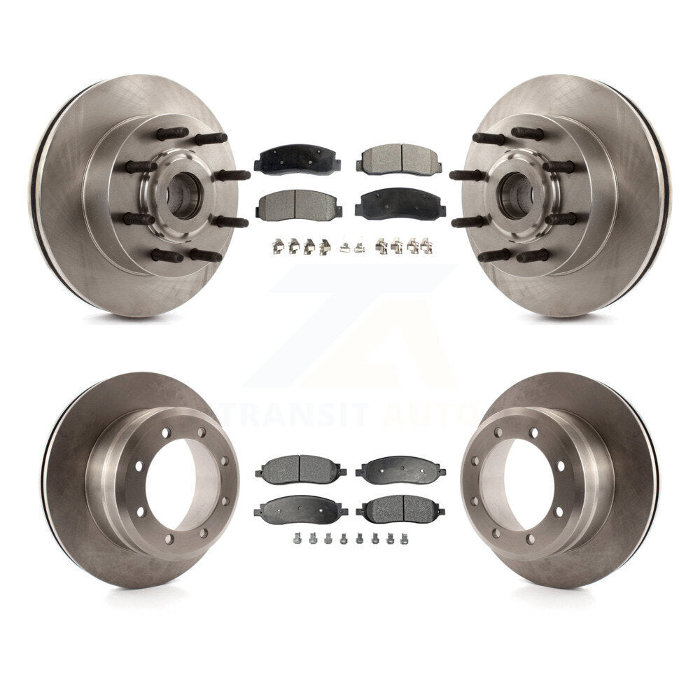 Front Rear Brake Rotors & Ceramic Pad Kit For Ford F-250 Super Duty With Dual Wheels K8T-106037