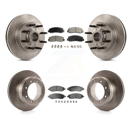 Front Rear Brake Rotors & Ceramic Pad Kit For Ford F-250 Super Duty With Dual Wheels K8T-106037