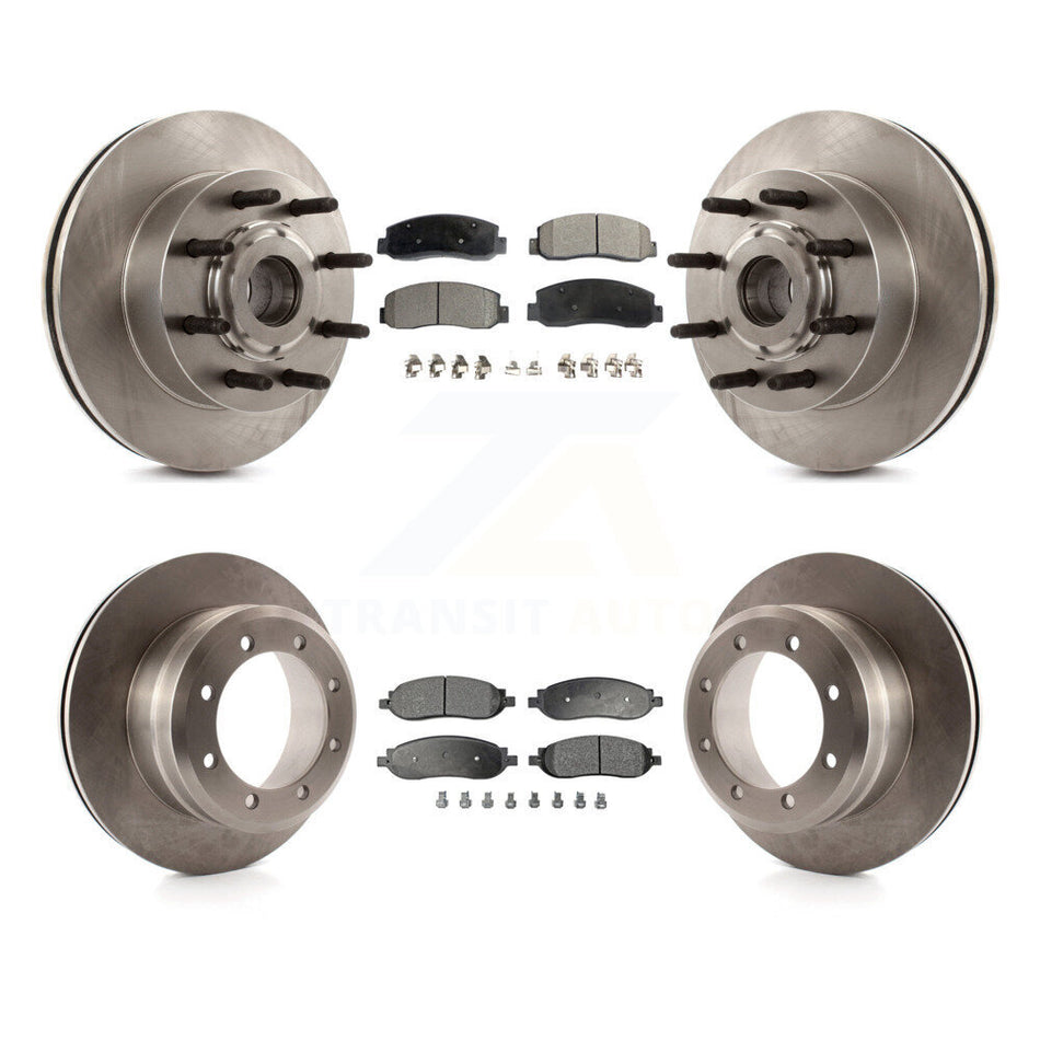 Front Rear Brake Rotors & Ceramic Pad Kit For Ford F-250 Super Duty With Dual Wheels K8T-106037