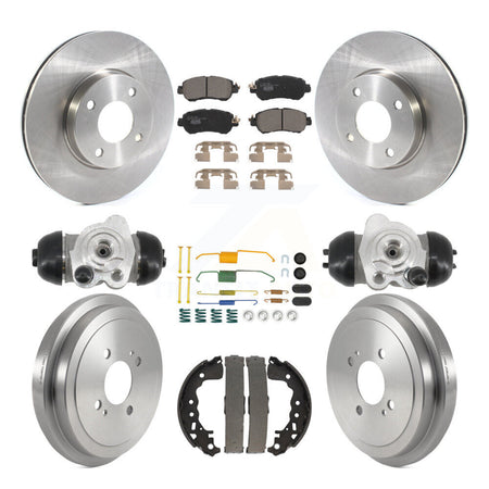 Front Rear Disc Brake Rotors Ceramic Pads And Drum Kit (9Pc) For Nissan Kicks Versa K8T-106038