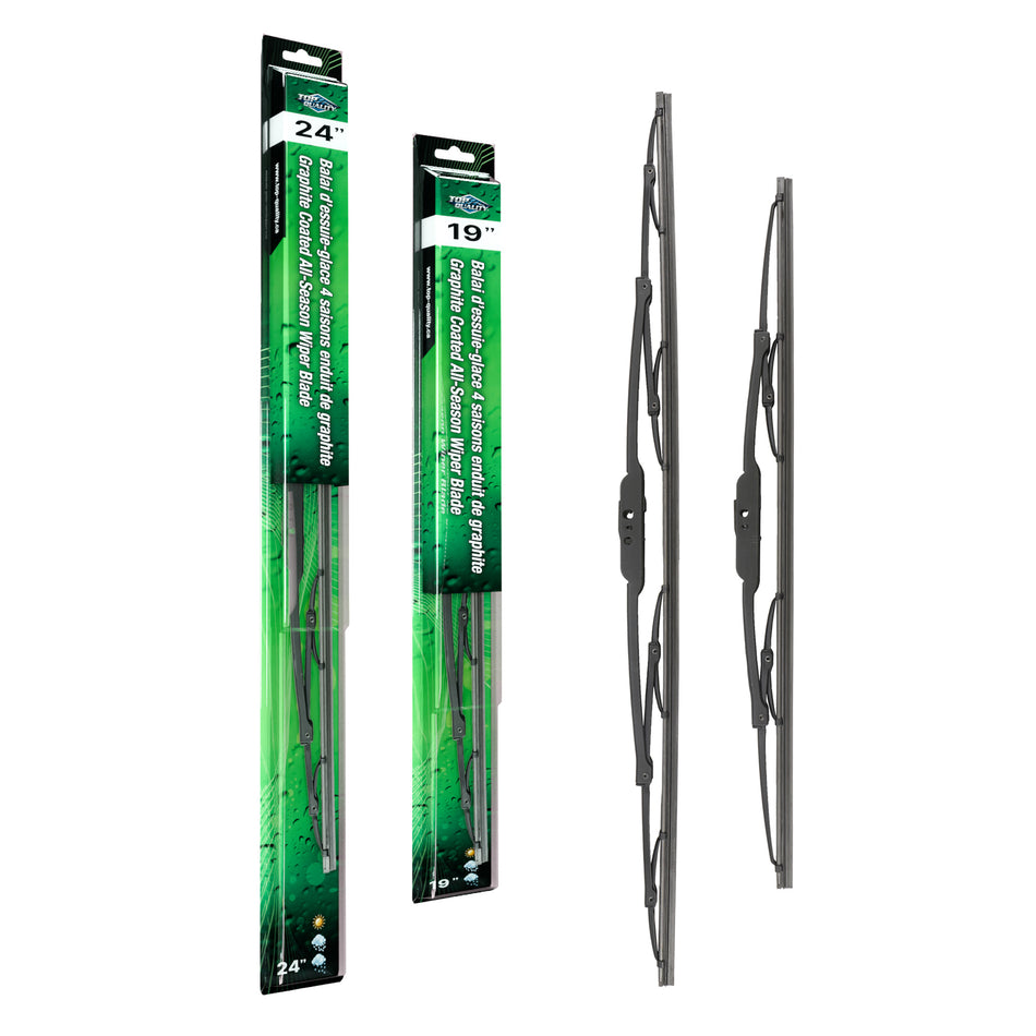 Top Quality OE Replacement All Season 24 & 19 Inch Universal J-Hook Wiper Blades Kit For K90-100110