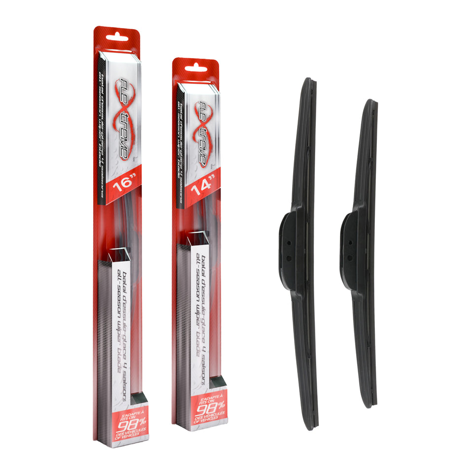 Flextreme OE Quality All Season 16 & 14 Inch Universal J-Hook Wiper Blades Kit For K90-100199