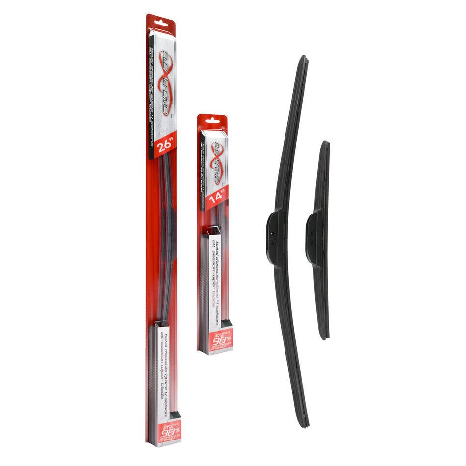 Flextreme OE Quality All Season 26 & 14 Inch Universal J-Hook Wiper Blades Kit For Nissan K90-100203